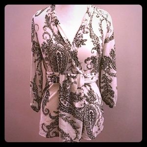 Black & White Paisley print blouse